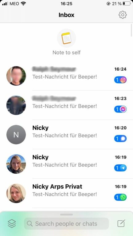 Beeper en test rapide : Une application pour tous les messengers 4 Aperçu de Beeper