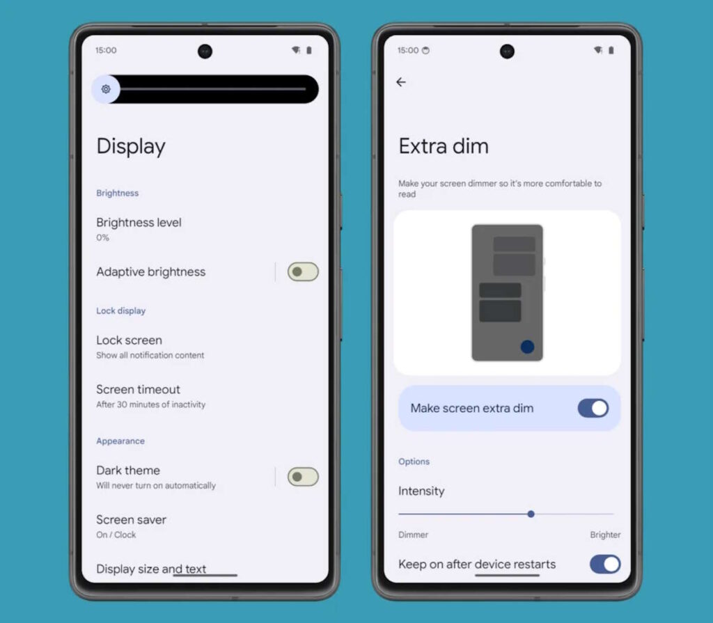 Android 15 : les smartphones seront encore meilleurs à utiliser la nuit ou en basse lumière 3 Écran brillant Google Android 15