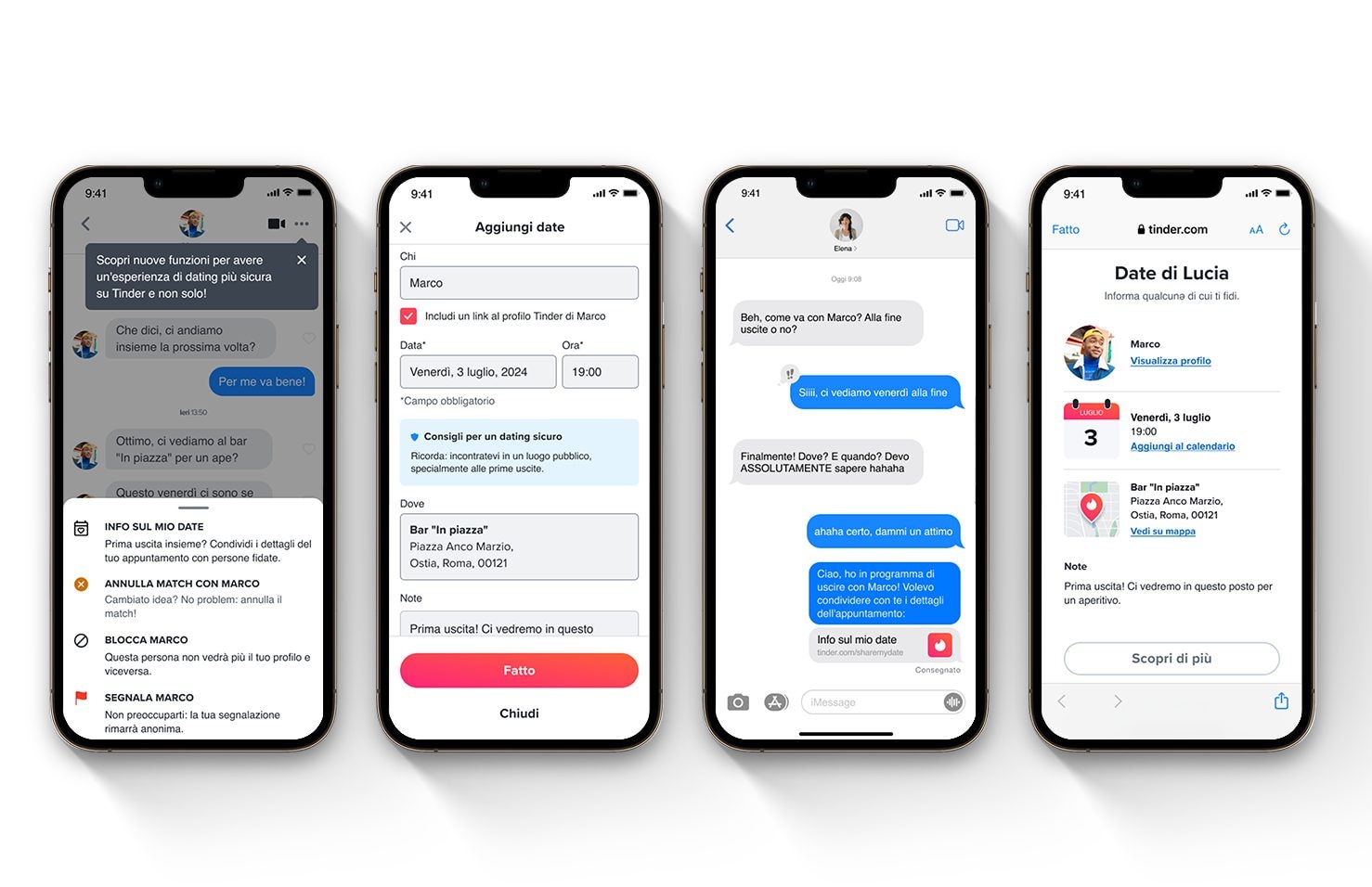 Tinder lance une nouvelle fonctionnalité : les détails de votre rendez-vous seront partagés avec vos amis 3 TINDER | Simulazione della nuova funzione in arrivo