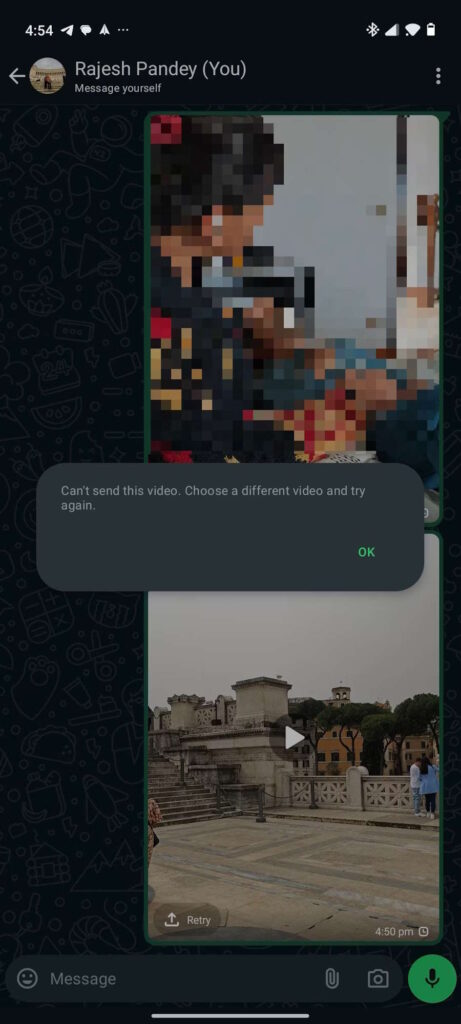 Des problèmes pour envoyer des vidéos sur WhatsApp ? La situation est générale sur Android 3 Problème d'envoi de vidéos WhatsApp Android