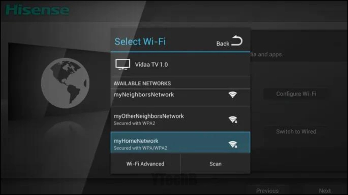 Comment connecter un téléviseur intelligent Hisense à un réseau WiFi 8 Réseaux Wi-Fi du téléviseur VIDAA Hisense