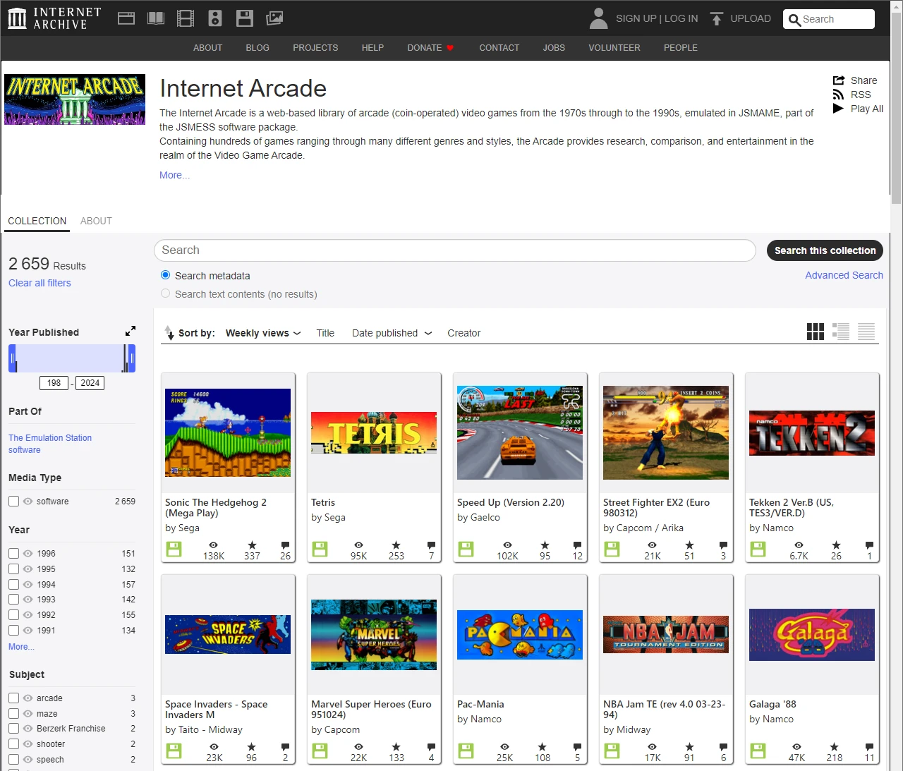 Plus de 2 600 jeux d'arcade rétro gaming jouables et disponibles gratuitement en ligne 3 Internet Arcade Retro Gaming Online