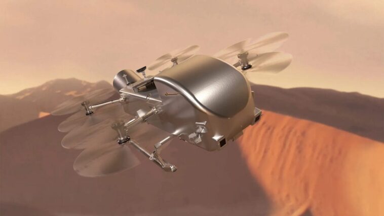 La Nasa enverra une "libellule" dans l'espace pour chercher la vie sur Titan : la mission du drone 1 NASA | Une représentation 3D de Dragonly, l'aéronef qui explorera la lune de Saturne