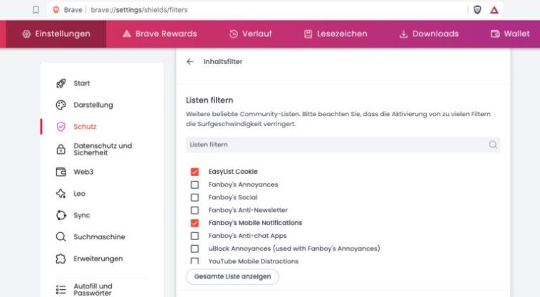 Masquer automatiquement la bannière de cookies - sur mobile et sur PC 1 Bloquer la bannière de cookies Brave