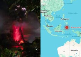 L'éruption du volcan Ruang en Indonésie a déclenché l'alerte tsunami / Crédit : Agence volcanologique indonésienne/Google Maps