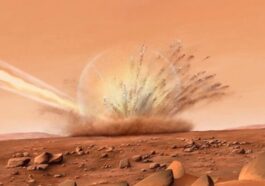 UPs: mission DART de la NASA a redirigé accidentellement des roches spatiales vers Mars 20 Illustration de fragments d'astéroïdes tombant sur Mars