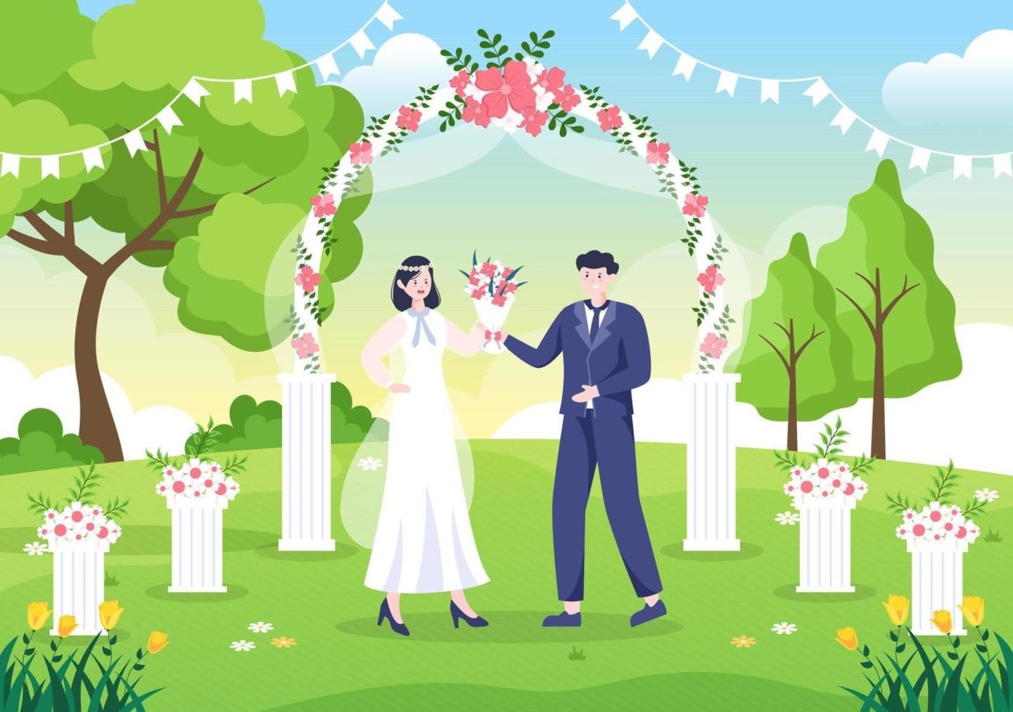 33 devinettes pour enfants avec réponse à faire sur Whatsapp 3 Dessin de mariés lors de leur mariage