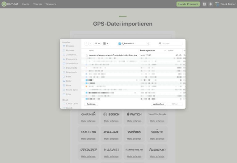 Apple Watch : Télécharger des traces GPX pour la navigation 6 Apple Watch Import Komoot 02