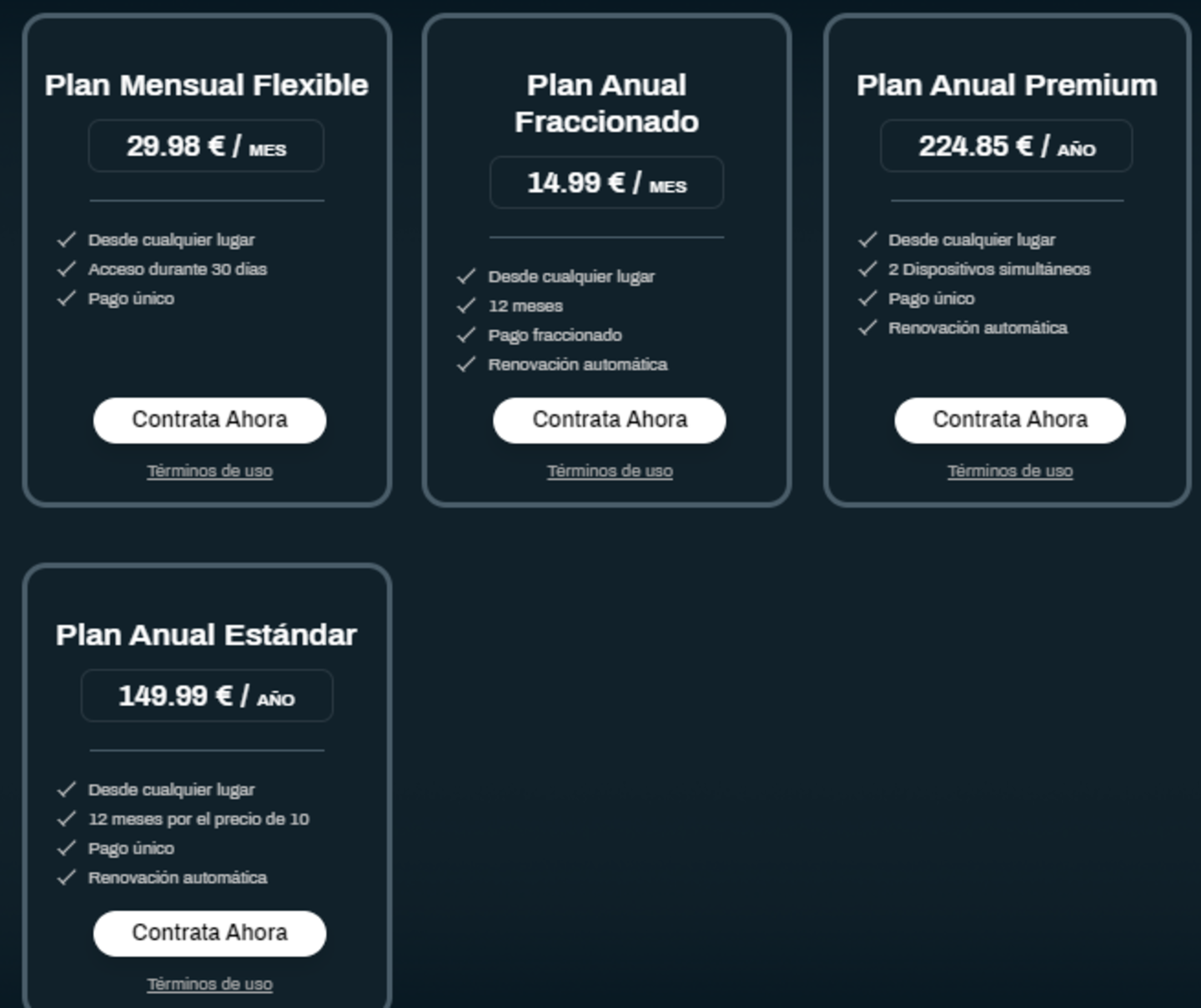 Plans de tarification de OneToro