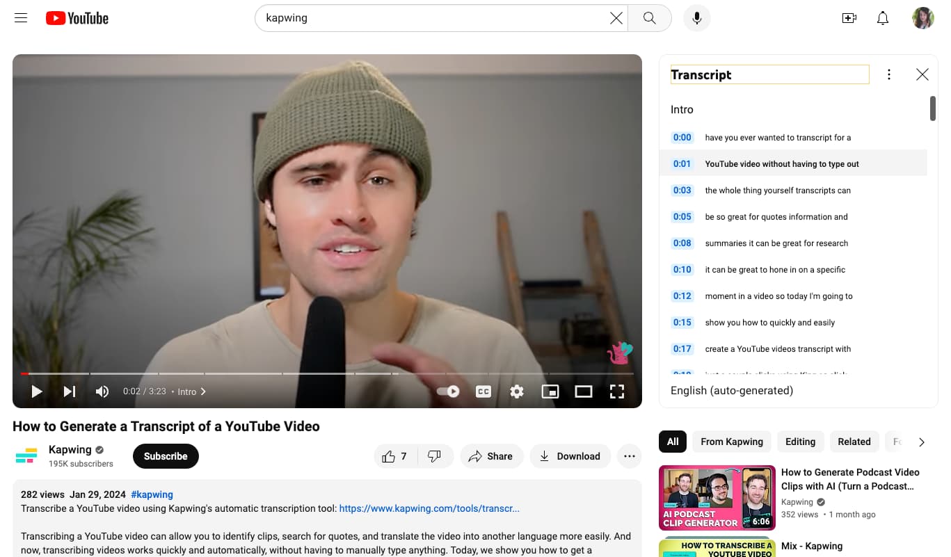 Comment transcrire des vidéos YouTube : Guide 2024 4 1714713837 126 Comment transcrire des videos YouTube Guide 2024