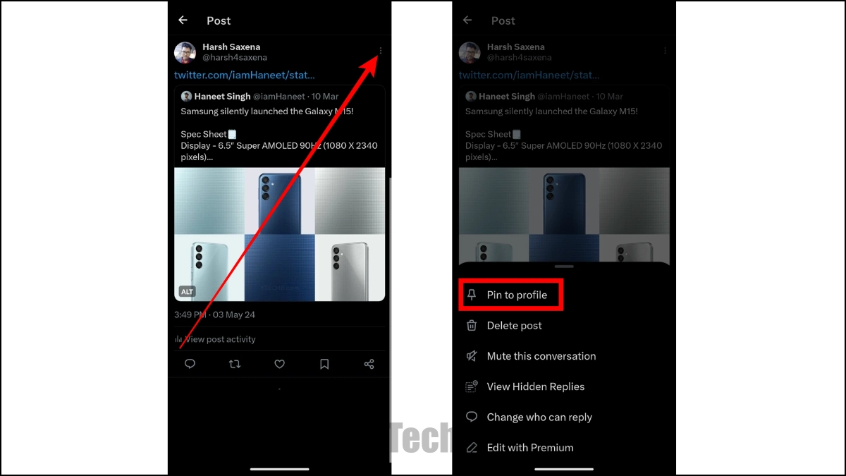 Épingler les tweets de quelqu'un d'autre