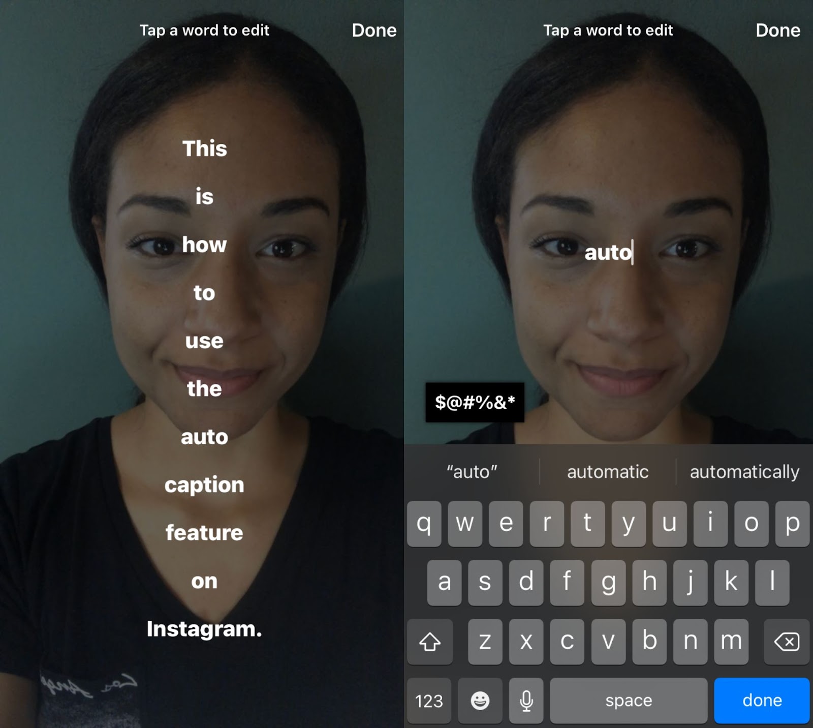 Comment ajouter automatiquement des légendes aux Stories Instagram 5 deux captures d'écran montrant comment éditer des légendes automatiques sur Instagram Story