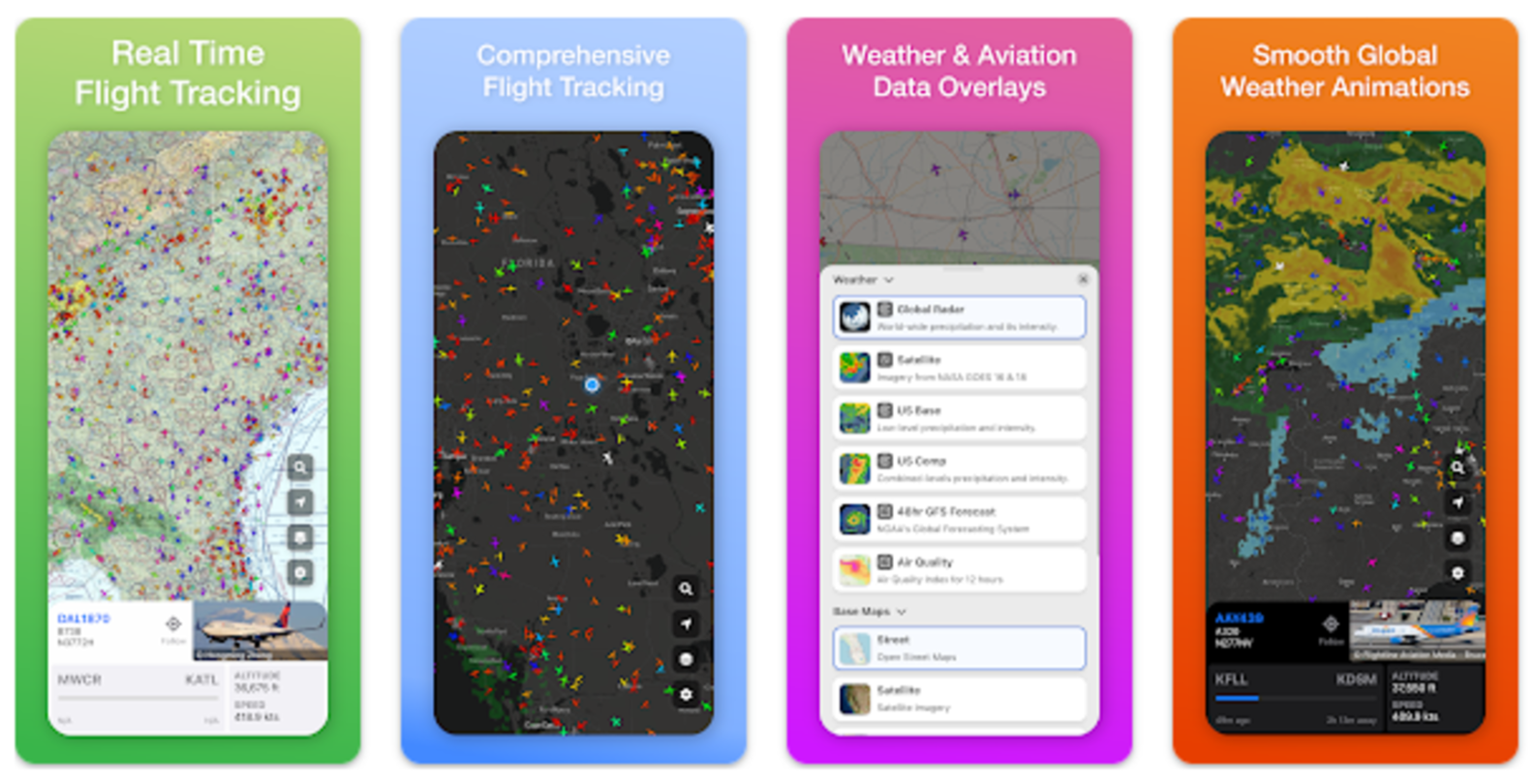 Comment suivre un vol en temps réel depuis un téléphone portable 8 Captures de l'application Flight Tracker Radar Live 24