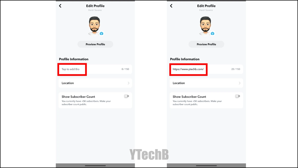 Comment ajouter un lien à votre profil public Snapchat 3 Lien ajouté au profil Snapchat