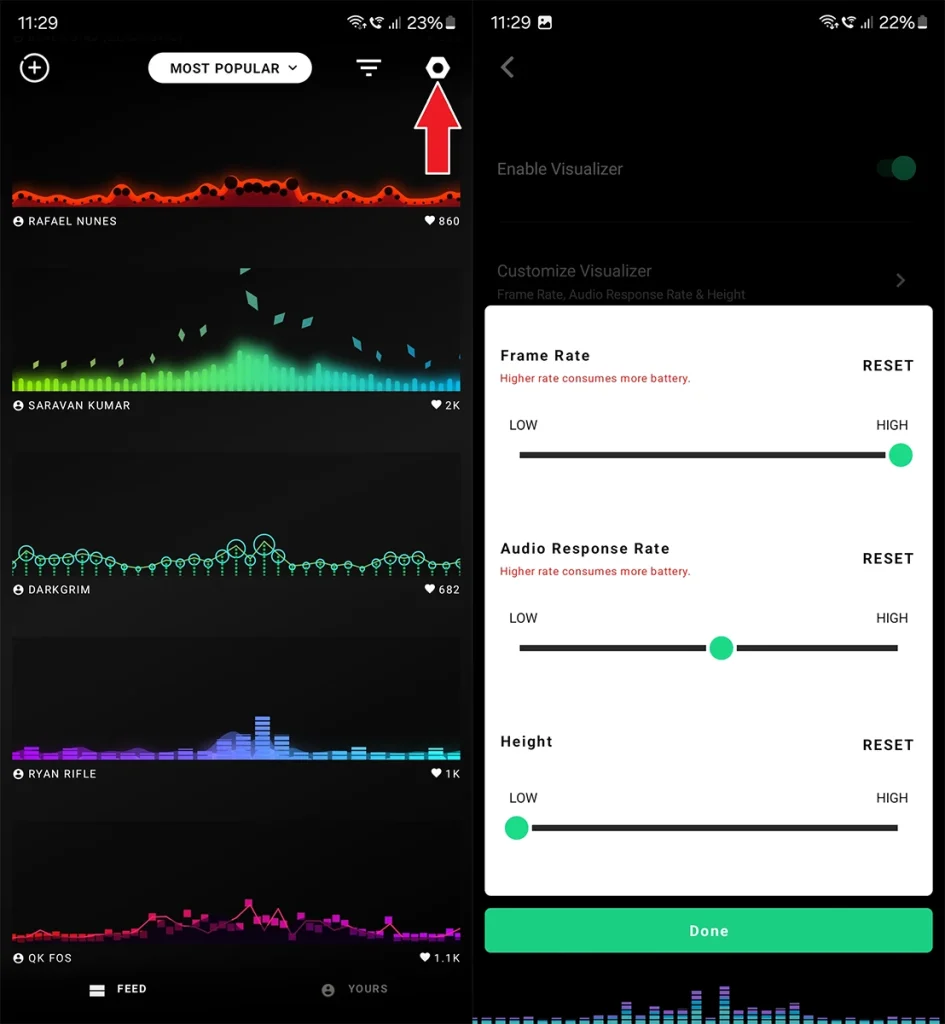 Comment ajouter un visualiseur musical à la barre de navigation sur Android 6 Ajouter une animation de visualiseur à la barre de navigation Android