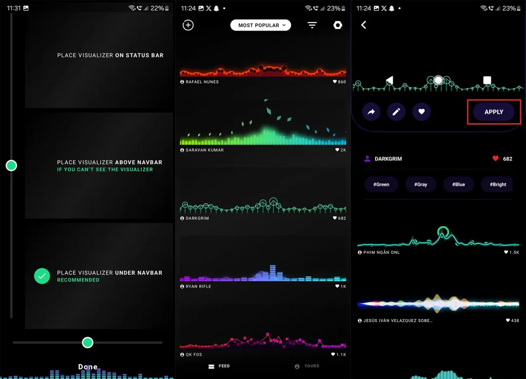Comment ajouter un visualiseur musical à la barre de navigation sur Android 4 Ajouter un visualiseur de musique à la barre de navigation Android
