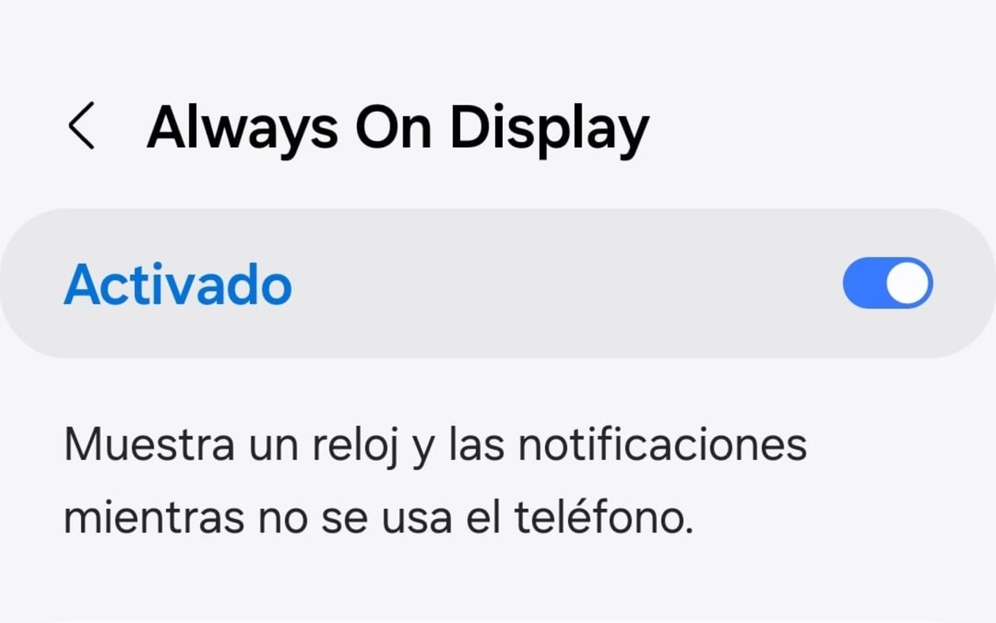 Comment activer Always on Display sur un mobile Samsung 4 Bouton pour activer la fonction Always On Display