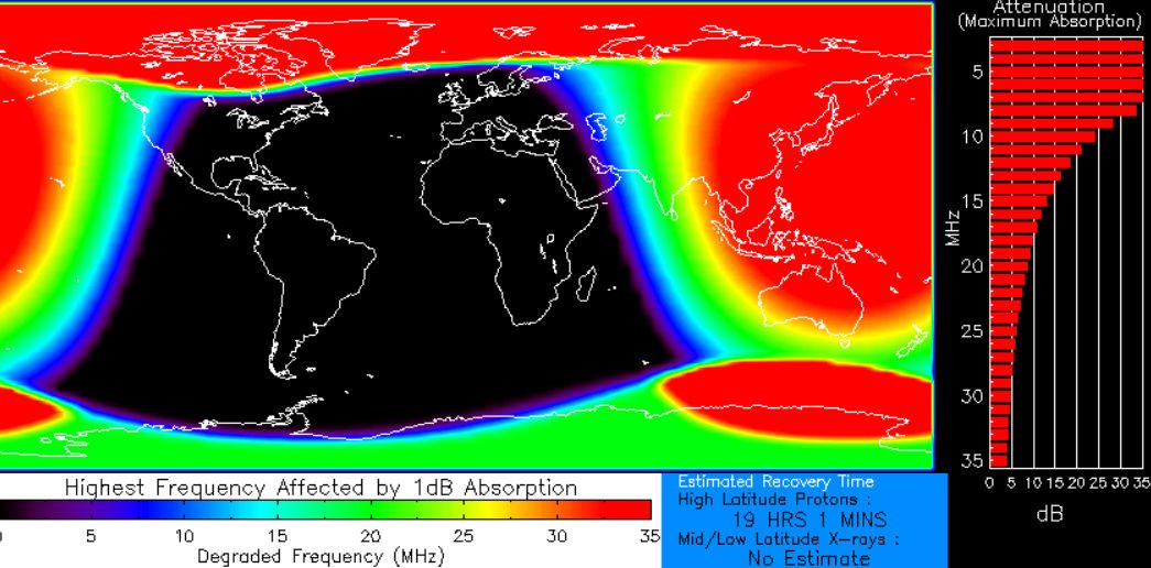 Tempête de radiations en approche sur la Terre en raison d'une énorme tache solaire : risques pour ceux qui volent 5 L'impatto della tempesta di radiazioni sulla Terra. Credit: spaceweather.com