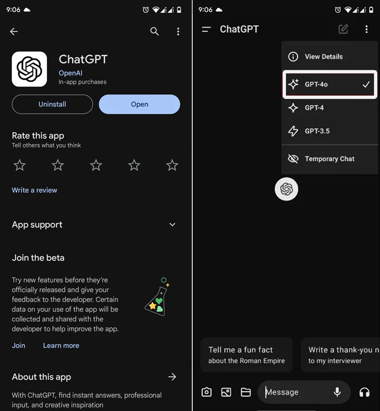 Comment utiliser ChatGPT 4o sur n'importe quel appareil dès maintenant 6 Comment utiliser ChatGPT 4o sur Android