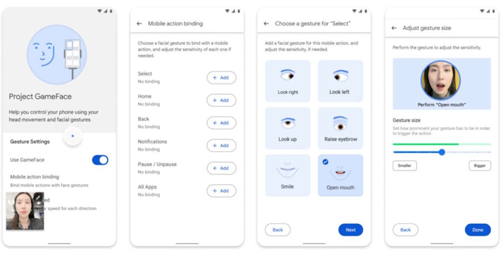 Project Gameface: contrôler Android avec les yeux et les gestes du visage sera une réalité 3 Project Gameface Android Google olhos gestos