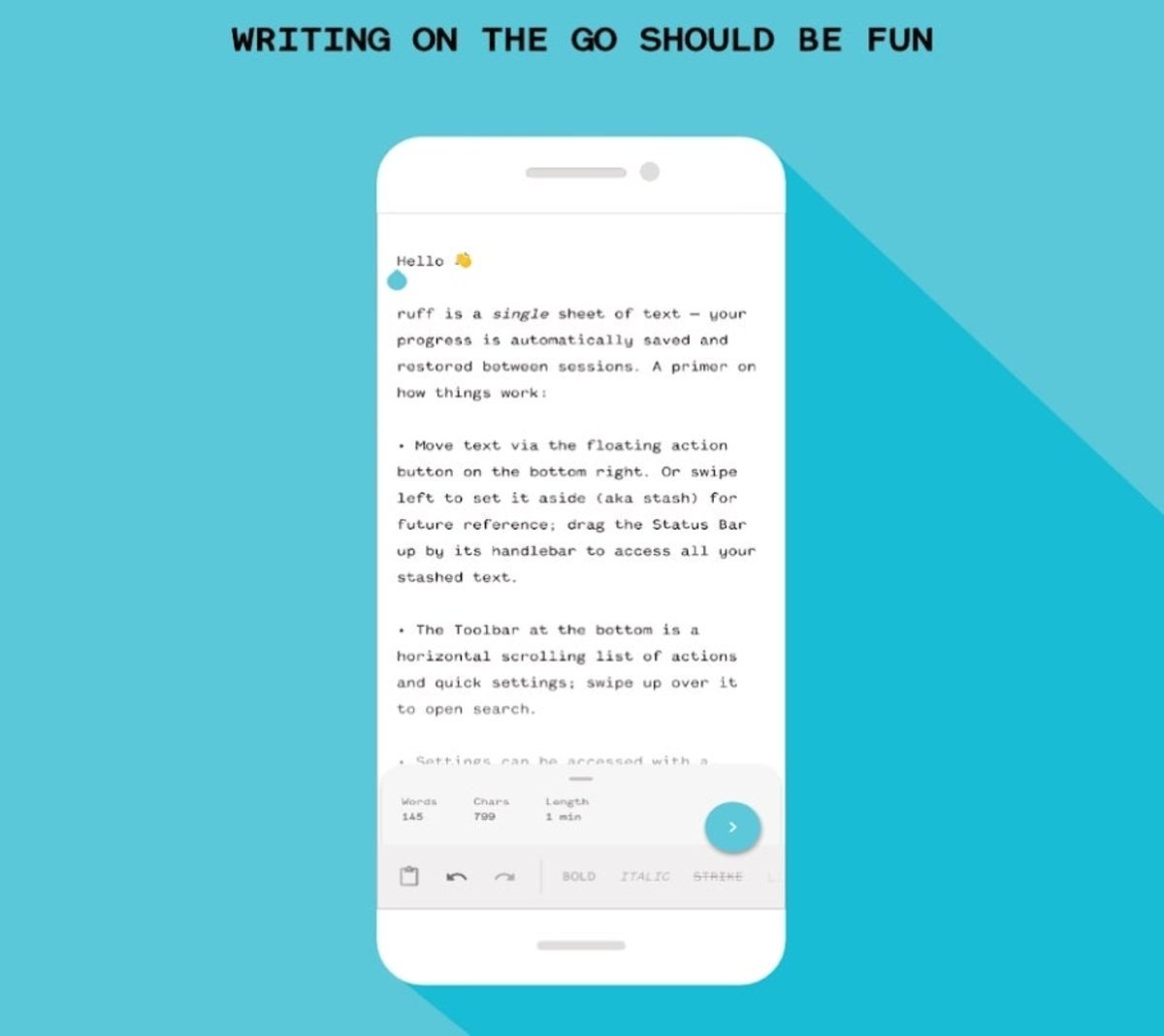 Les meilleures applications pour écrire des textes sur les téléphones portables et les tablettes Android 6 Ruff pour Android