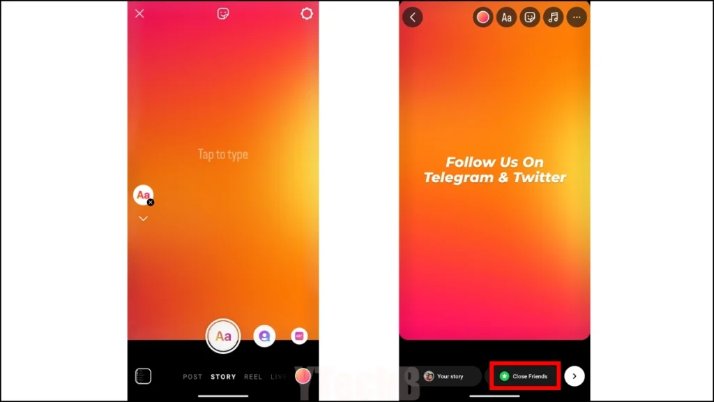 Créer et publier une histoire pour amis proches sur Instagram