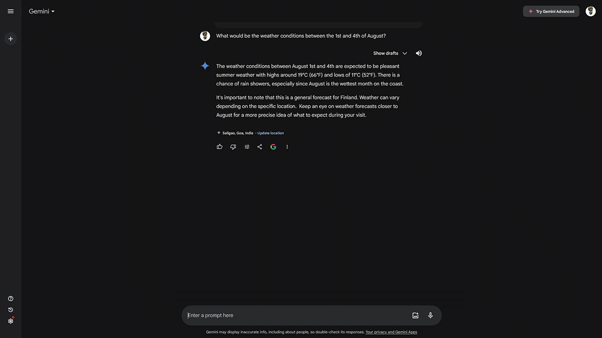 j'ai planifié mon voyage avec google gemini