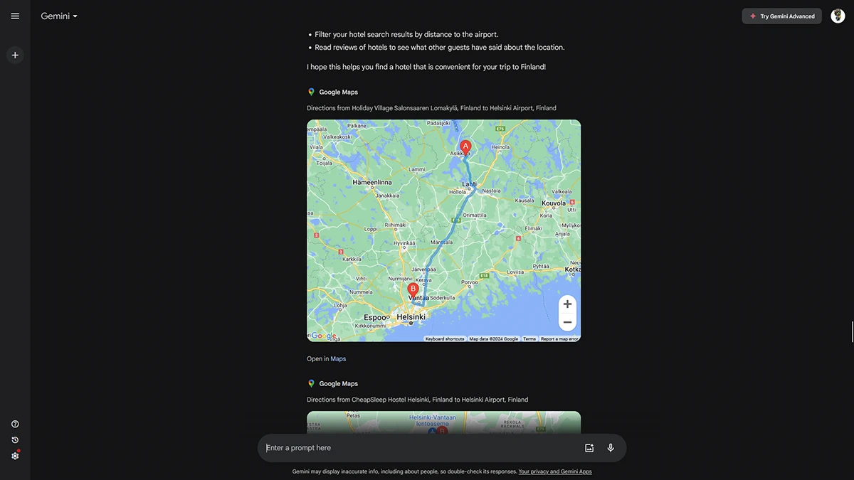 j'ai prévu mon voyage avec google gemini