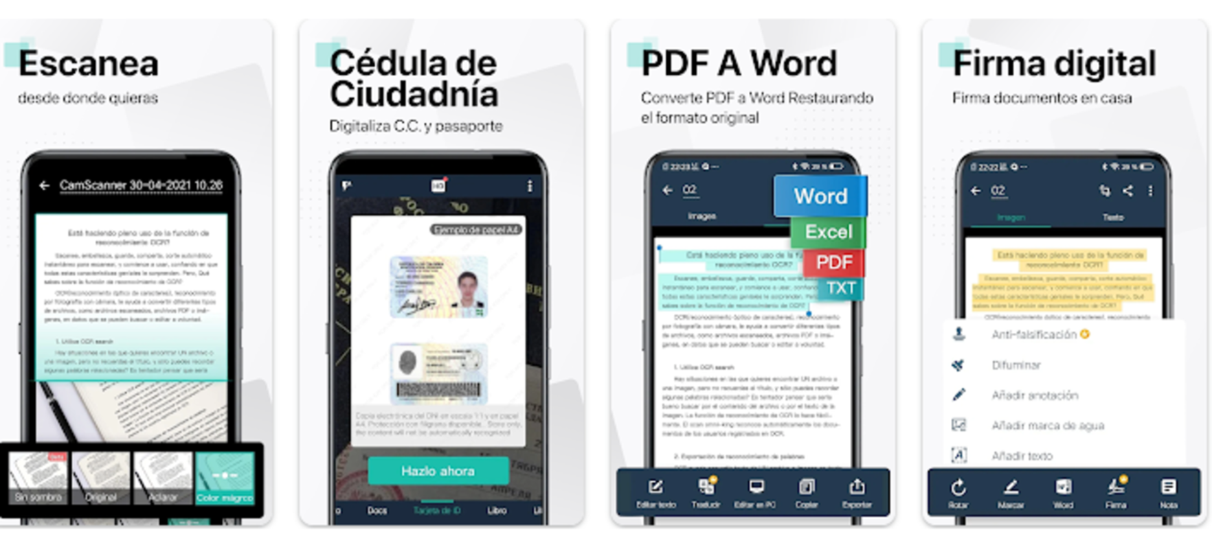 Comment numériser un document PDF avec le téléphone sans rien installer 5 Captures de l'application Camscanner