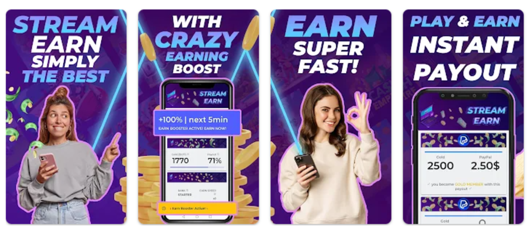 Les 10 meilleures applications pour gagner de l'argent en regardant des vidéos 8 Images de l'application Stream Earn
