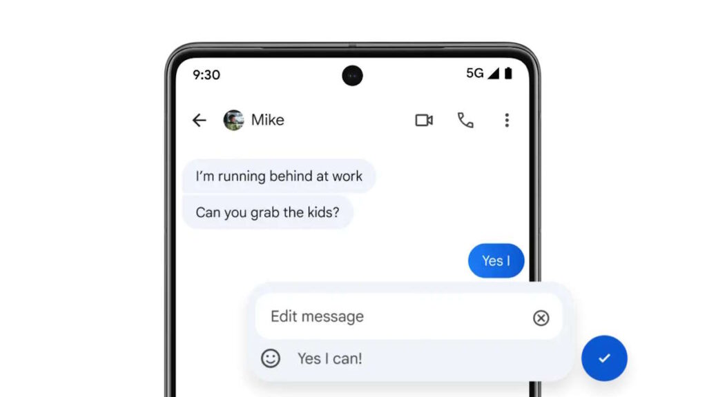 Maintenant vous pouvez aussi éditer les messages RCS que vous envoyez sur Android 4 Google RCS messages édition Android