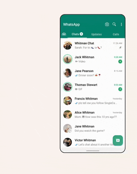 Un nouveau design WhatsApp incolore arrive pour tout le monde 3 Interface WhatsApp Méta couleurs