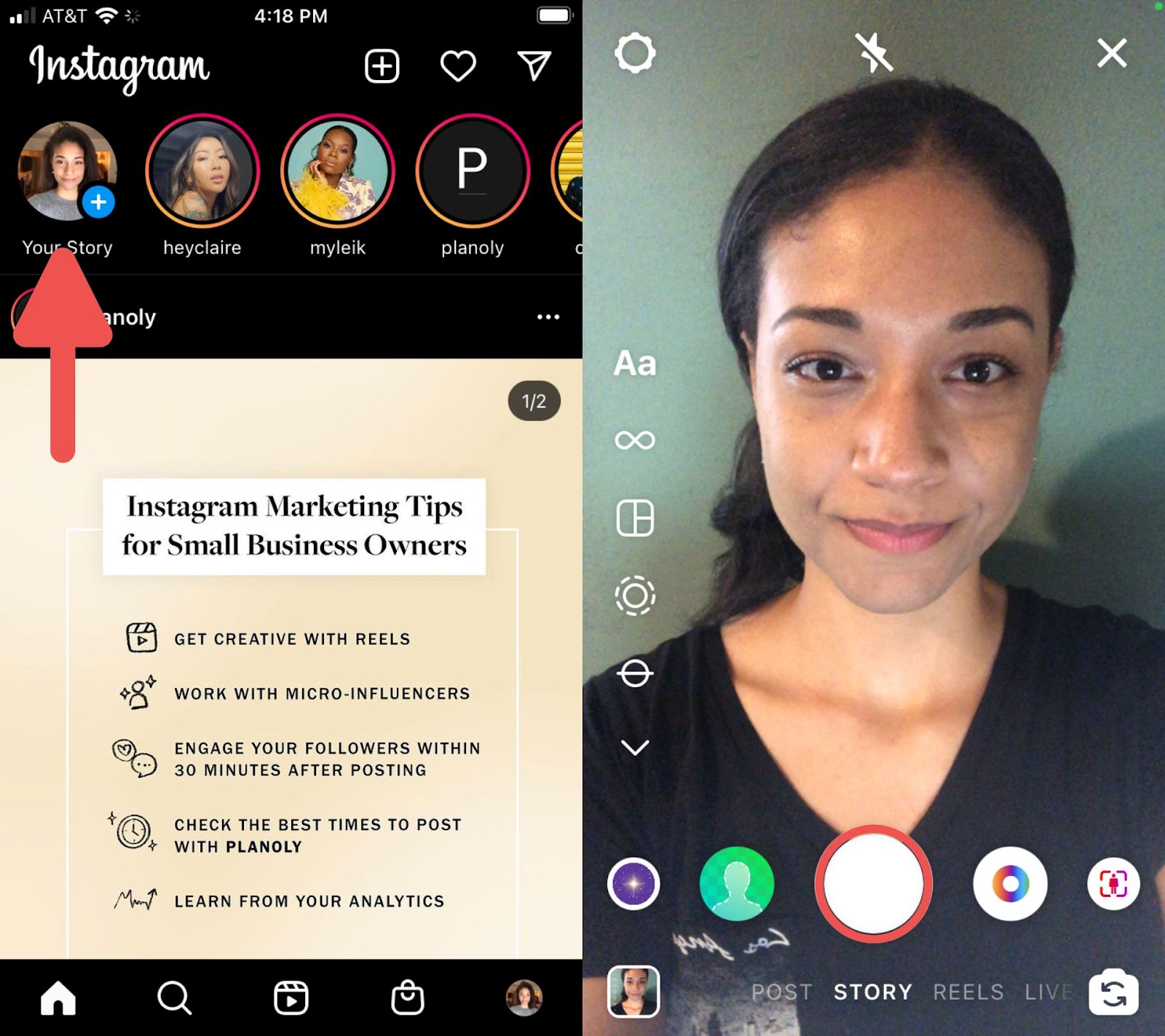 Comment ajouter automatiquement des légendes aux Stories Instagram 2 deux captures d'écran montrant comment ouvrir les Instagram Stories