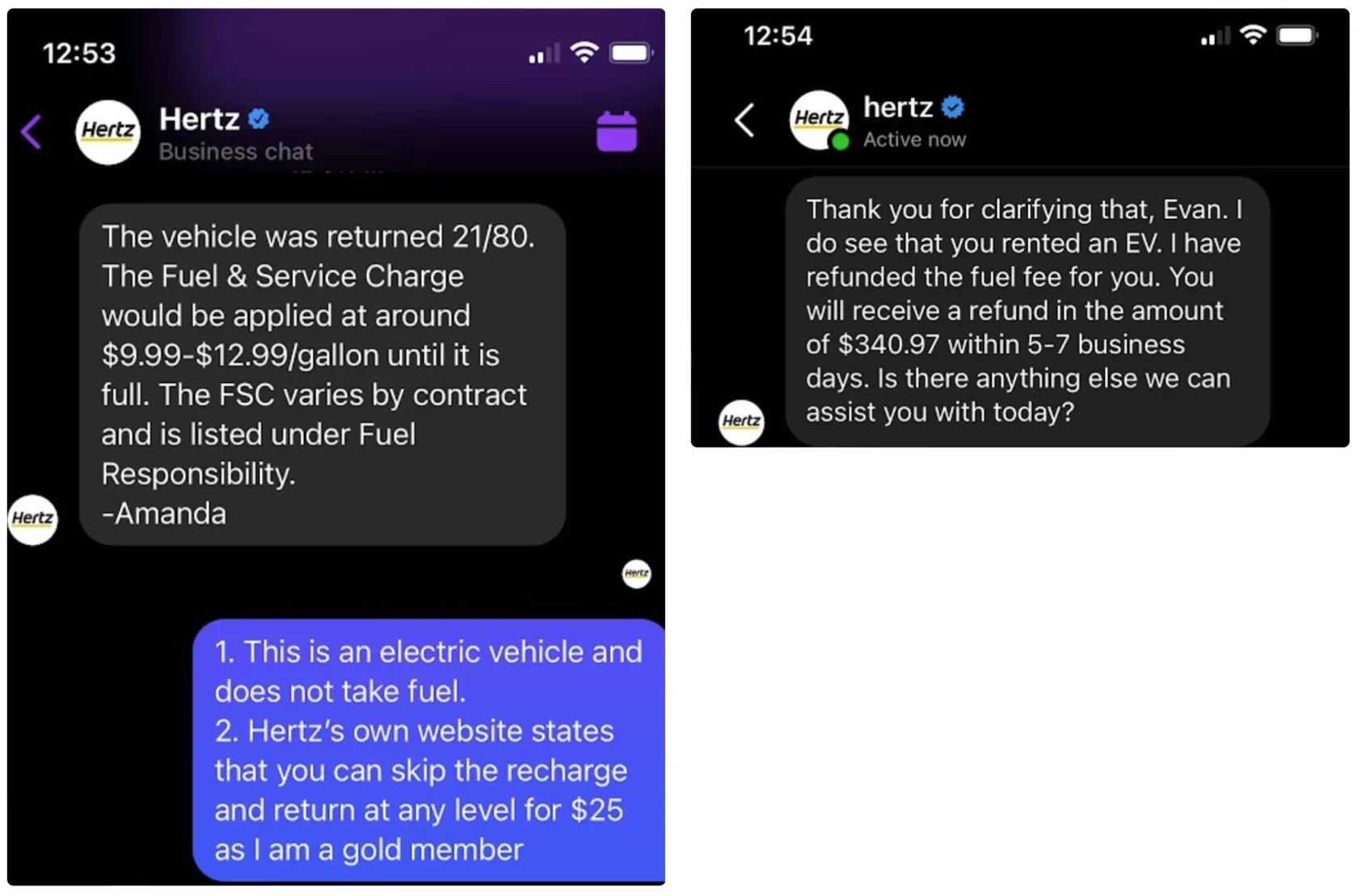 Hertz se fait prendre en train de facturer plusieurs locataires de Tesla pour ne pas avoir rendu les véhicules électriques avec un plein d'essence 2 Hertz se fait prendre en train de facturer plusieurs locataires