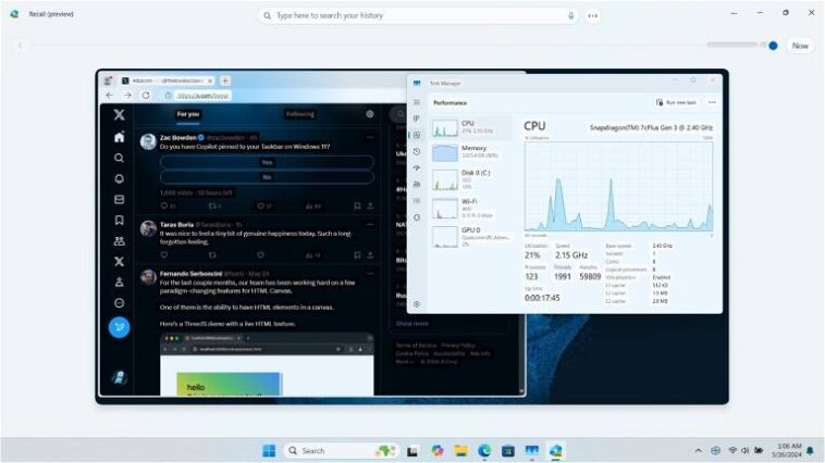 Ils parviennent à ce que Recall fonctionne sur un ordinateur qui ne répond pas aux exigences de Microsoft 1 Ils ont réussi à faire fonctionner Recall sur un ordinateur qui ne répond pas aux exigences de Microsoft