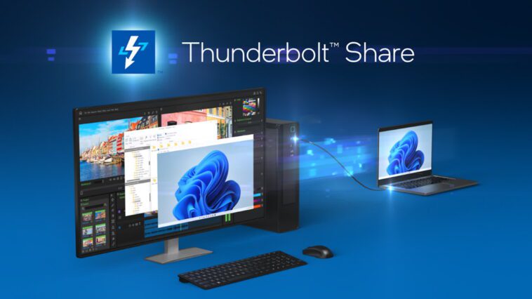 Intel Thunderbolt Share vise à simplifier la connexion et le partage de ressources entre plusieurs PC 1 Intel Thunderbolt Share aims to simplify connection and resource sharing between multiple PCs