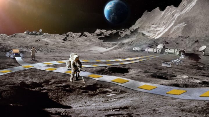 La NASA veut construire un train robot lévitant sur la Lune 2 Illustration du futur train sur la Lune que la NASA veut construire