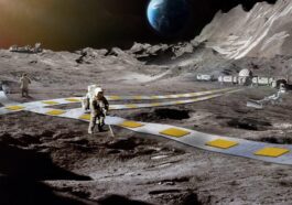 NASA | Une représentation de Float, le réseau ferroviaire lunaire pour transporter des charges lourdes