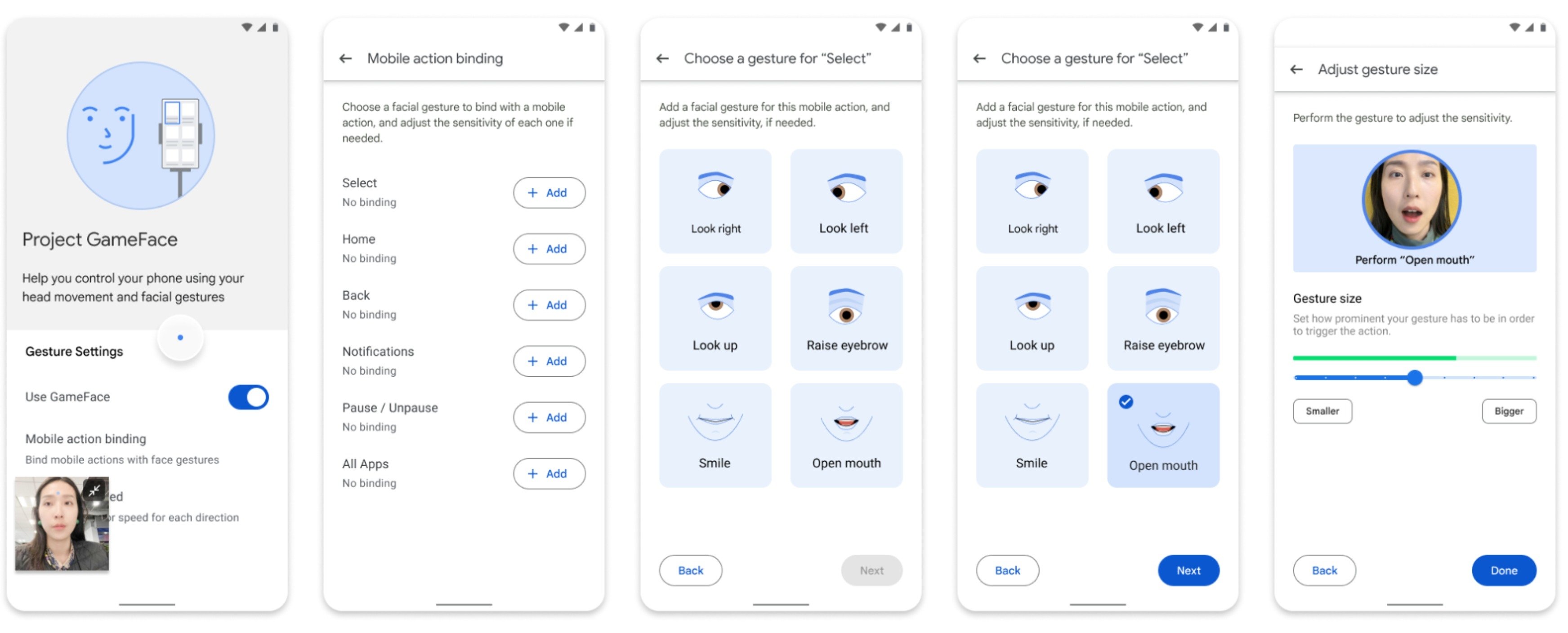 Le grand annonce du Google I/O qui est passé inaperçu: une fonction pour contrôler n'importe quel mobile avec le visage 3 Captures d'écran de Project Gameface sur Android