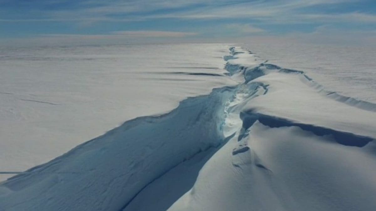 Un énorme iceberg aussi grand que la ville de Ferrara s'est détaché de l'Antarctique : quels sont les risques 2 Une crevasse sur la plateforme de glace Brunt. Crédit: BAS