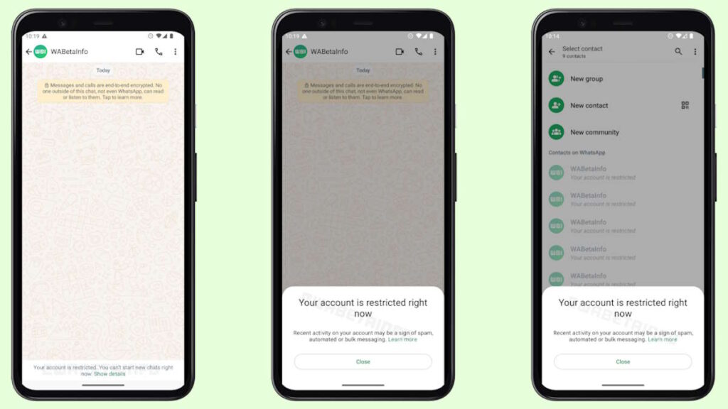 Les comptes WhatsApp limitent les conversations