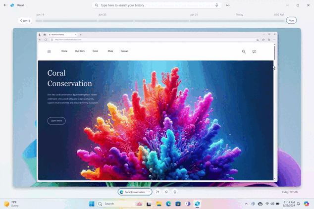 Windows 11 reçoit le Recall, une nouveauté qui se souvient de tout ce que vous avez fait sur votre PC 2 Windows 11 Recall Microsoft PC instantanés
