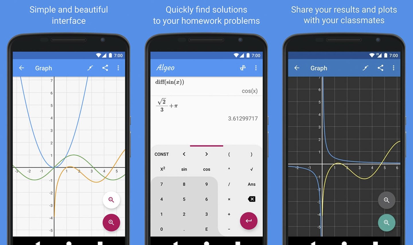 Les 5 meilleures applications de calculatrice scientifique et avancée pour Android 7 Calculatrice Graphique Algeo
