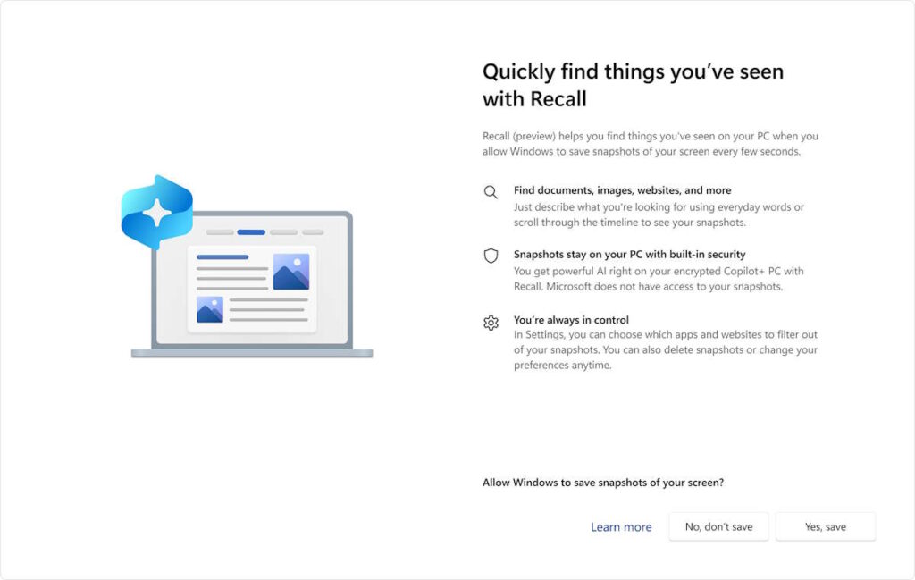 Après les tests, Microsoft a décidé de céder ! Recall n'est plus obligatoire sur Windows 11 3 Microsoft Recall Windows 11 IA sécurité
