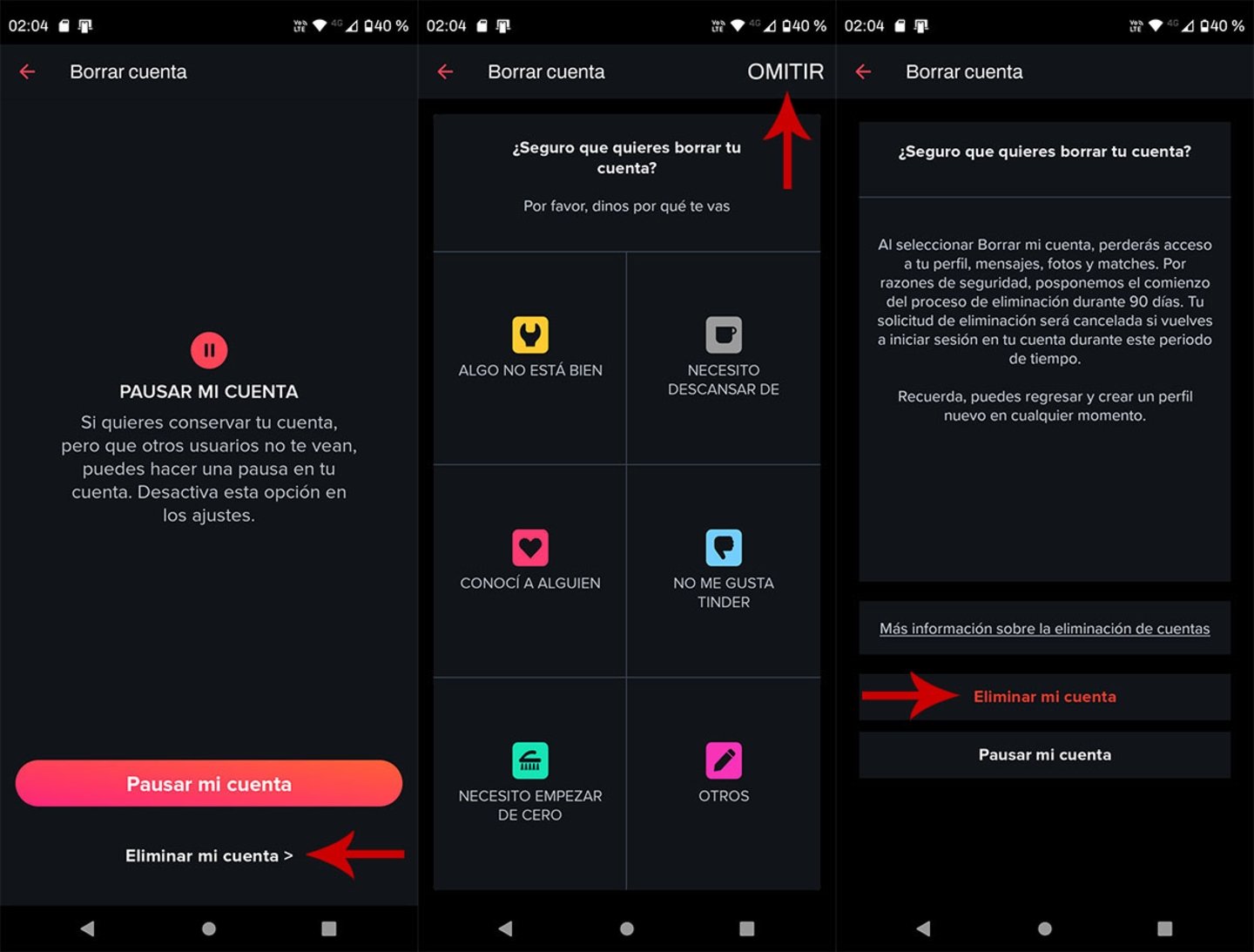Supprimer un compte Tinder pour toujours