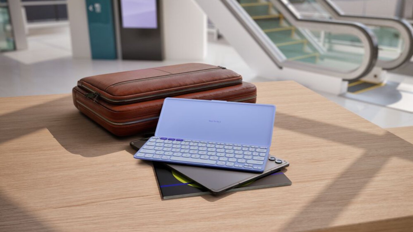 Le nouveau clavier ultra-portable de Logitech a une batterie pour 3 ans et est parfait pour votre tablette 3 Logitech Keys to Go 2 avec étui violet