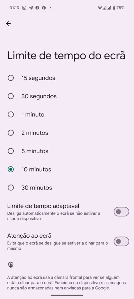 Android 15 Google bateria ecrã
