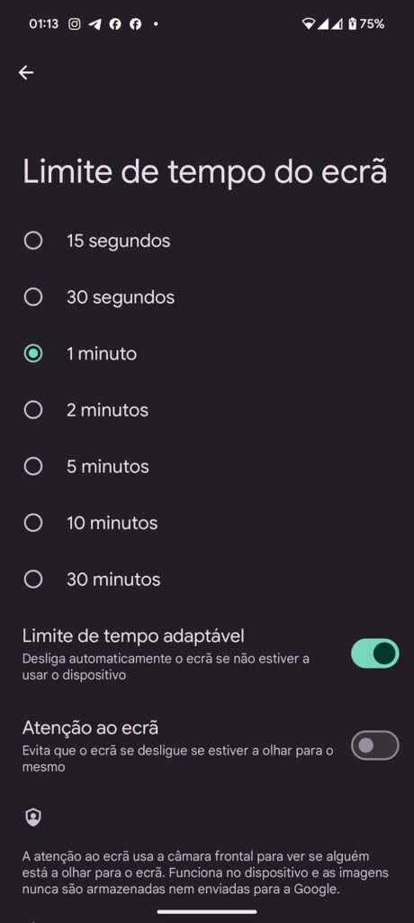 Android 15 Google bateria ecrã