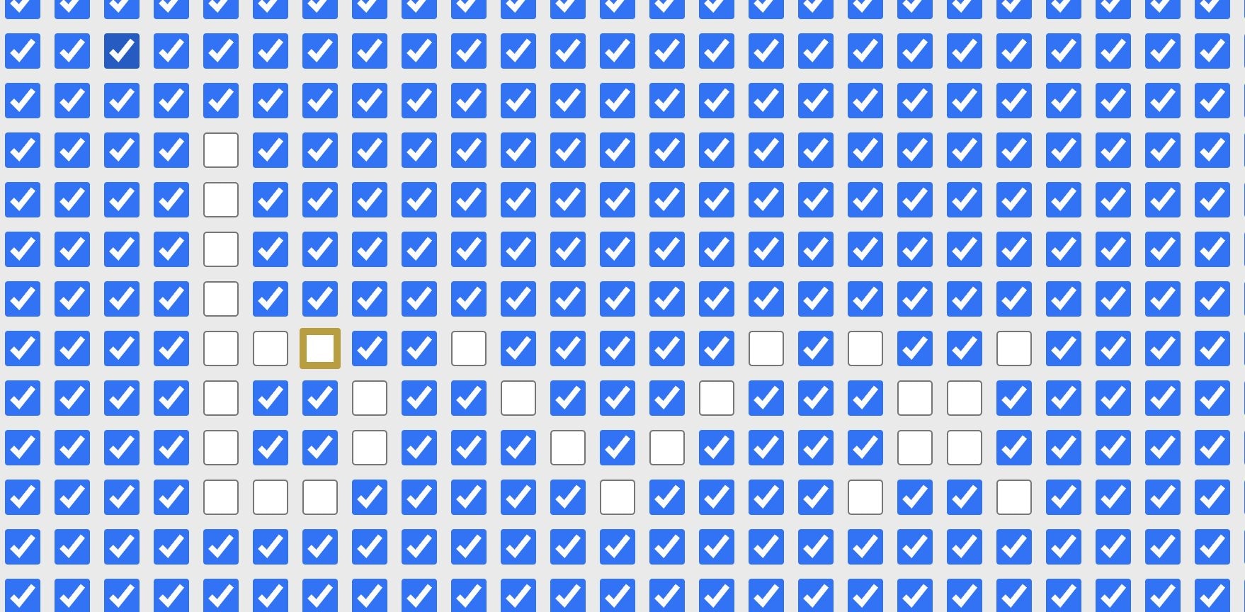 J'ai passé tout un après-midi derrière le jeu vidéo le plus inutile du monde : qu'est-ce que One Million Checkboxes 3 ONE MILLON CHECK BOXES | Le legs temporaire après un après-midi de jeu