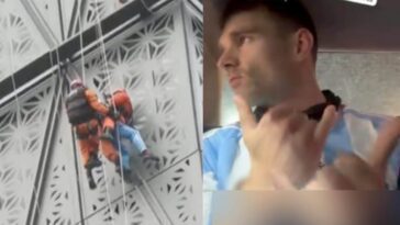 Arrêté en haute altitude tandis qu'il tente de grimper à mains nues un gratte-ciel de 50 étages : la vidéo du défi social 3 MARCIN BANOT | Capture d'écran de l'histoire du 12 juin et de la vidéo de l'arrestation